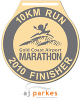 10km Run Medal Gold Coast Airport Marathon